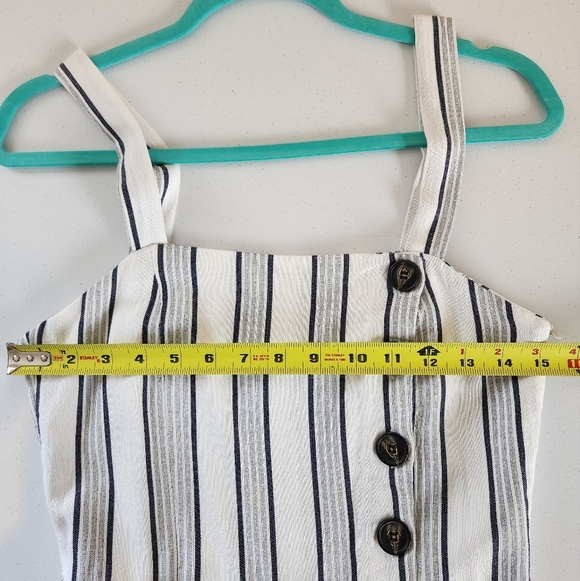 Bershka White Black Stripe Sleeveless Jumpsuit One Piece Size Medium Summer - Picture 9 of 12